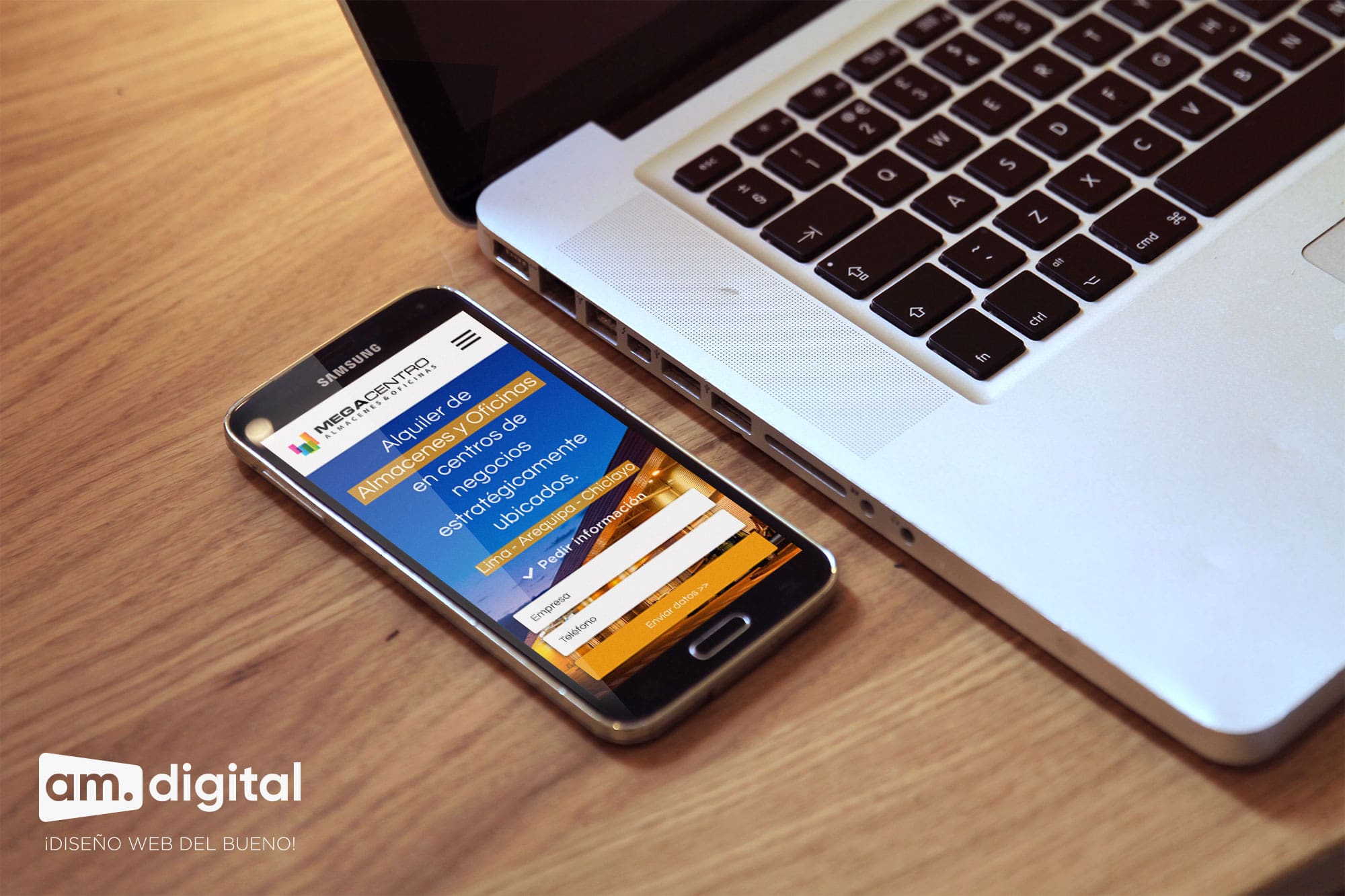 Diseño de página web adaptable compatible con smartphones para Megacento en Arequipa