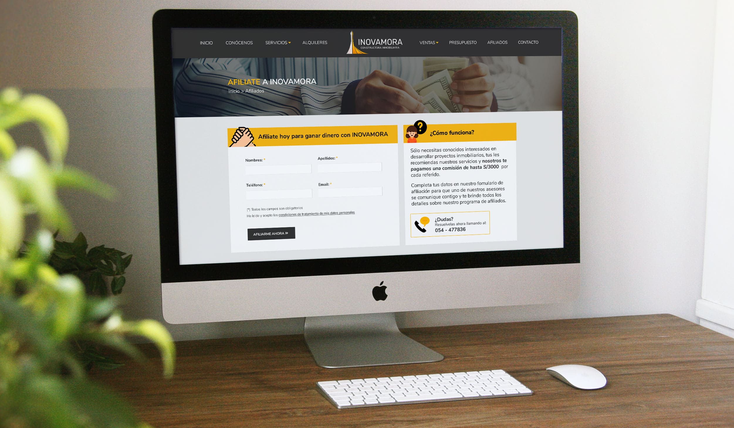 Página Web de la Inmobiliaria INOVAMORA desarrollada por AM DIGITAL