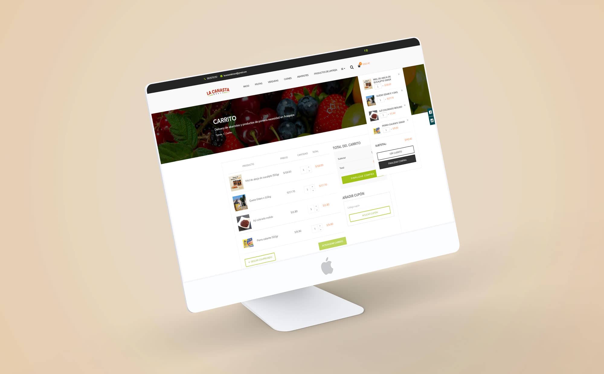 Creación de carrito de compra para tienda virtual en Arequipa